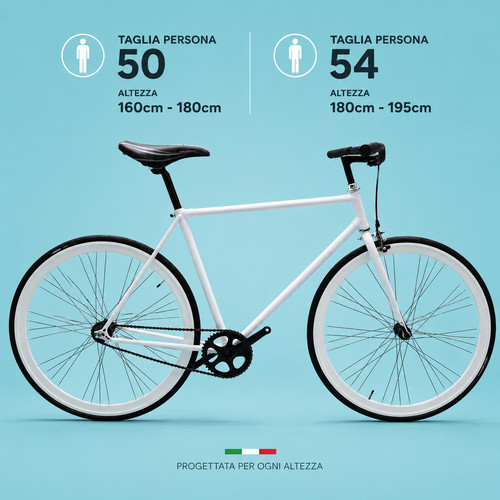 Bici fixed uomo - , bianco